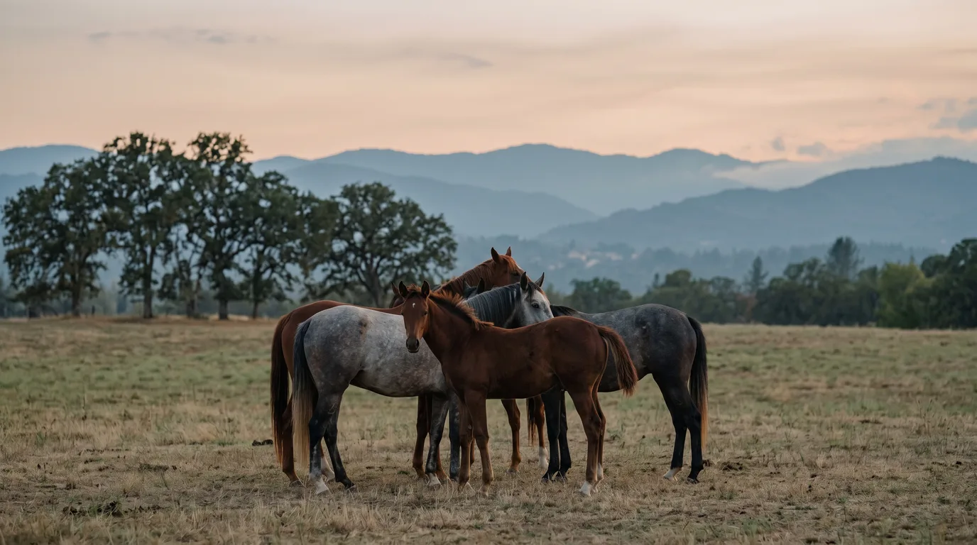 Chevaux en liberté, Écurie du Laris, Drôme